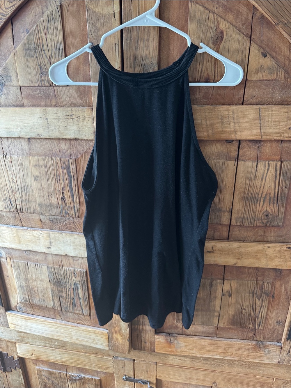 Women's Black High-Neck Sleeveless Tank Top - Casual Essential